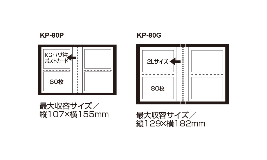 SEKISEI アルバム ポケット フォトアルバム 高透明 KGサイズ 80枚収容 ハガキ 51~100枚 ホワイト KP-80P tf8su2k